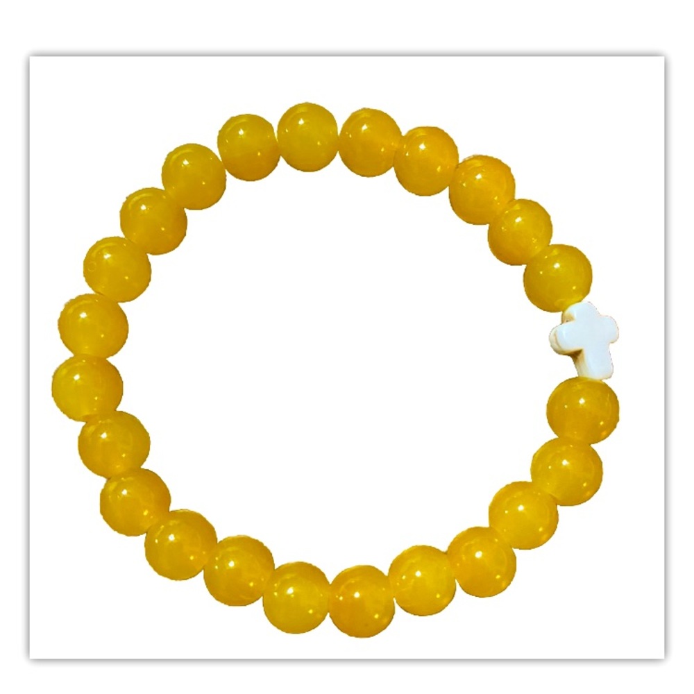 Handmade NWT emress jewelry Dandelion Beaded Cross Bracelet